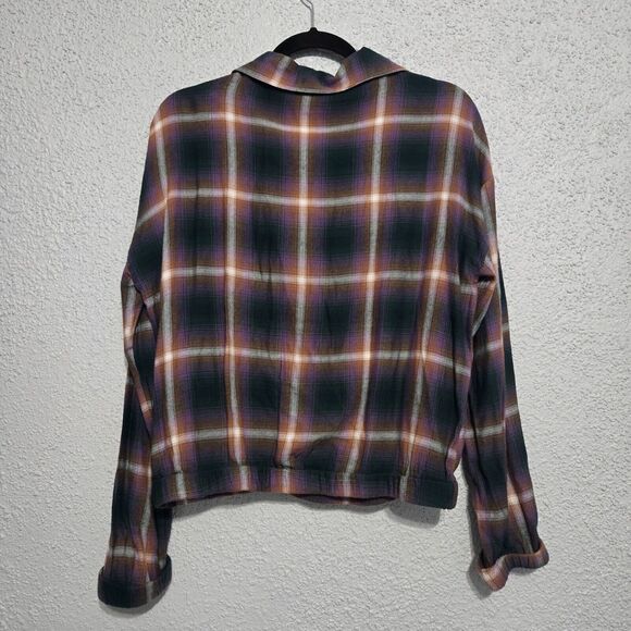 BKE Womens Eased Fit Plaid Half Zip Pullover Long Sleeve Shacket Size S Flannel - Picture 2 of 7